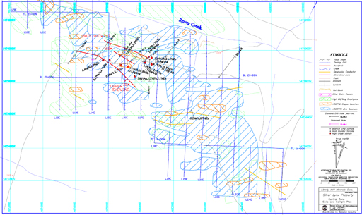 South Geology Plan with drill target layout / Silver Lynx